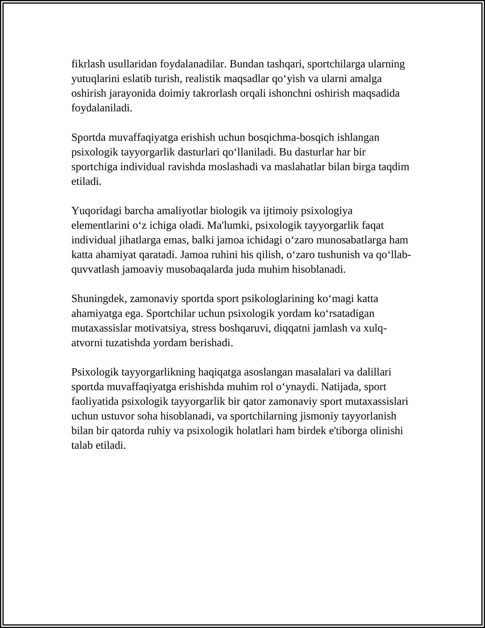 SPORTCHILARNING PEDAGOGIK-PSIXOLOGIK KO‘RSATKICHLARI 4