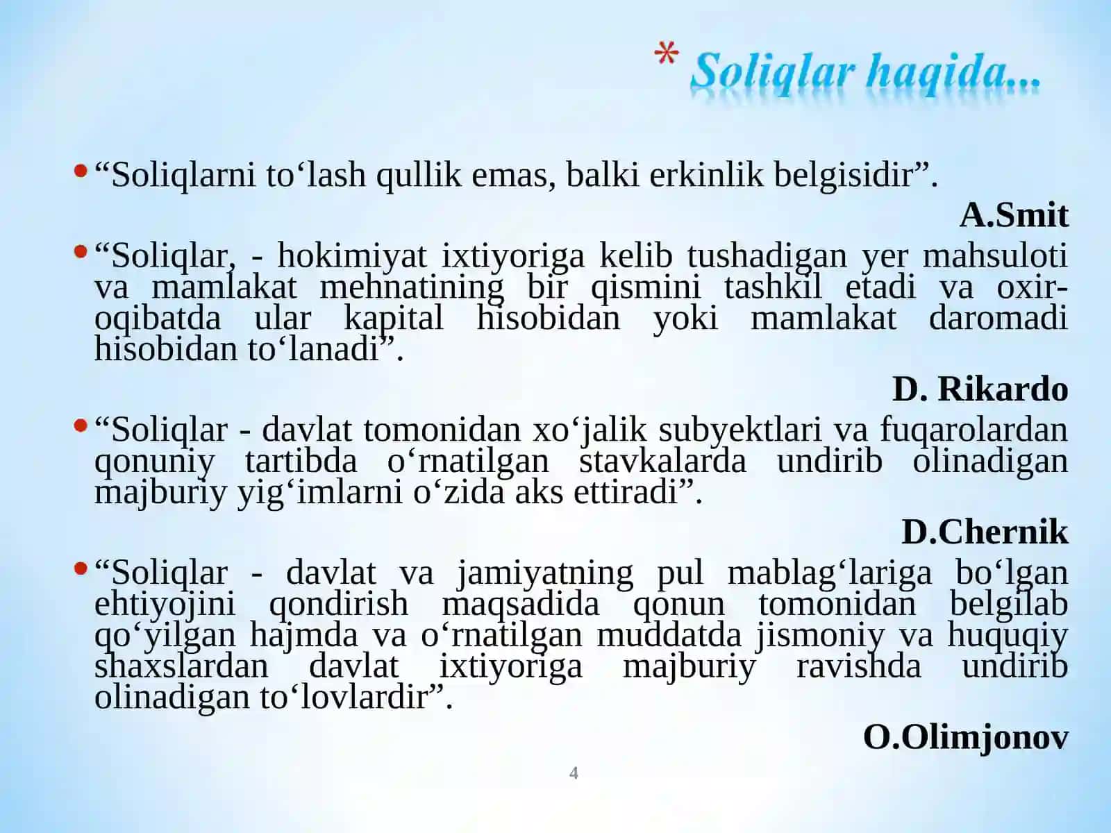 SOLIQLARNING IQTISODIY MOHIYATI VA OBYEKTIV ZARURLIGI 4
