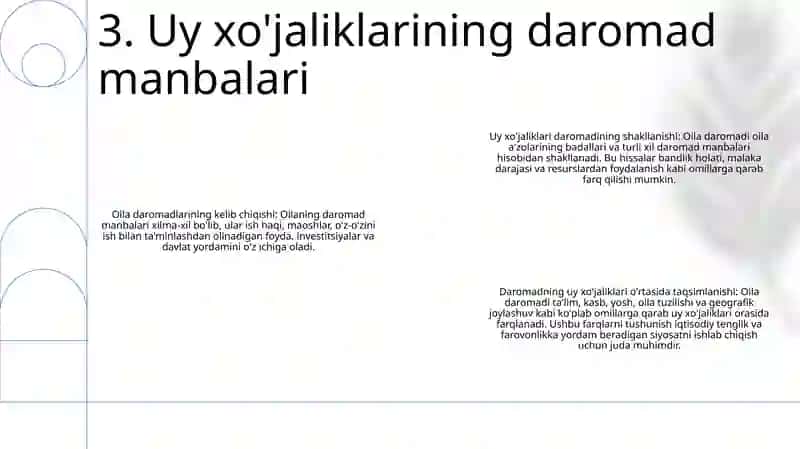 Uy Xo'jaliklari Moliyasi, Ularning Shakllanishi Va Taqsimlanishi 4
