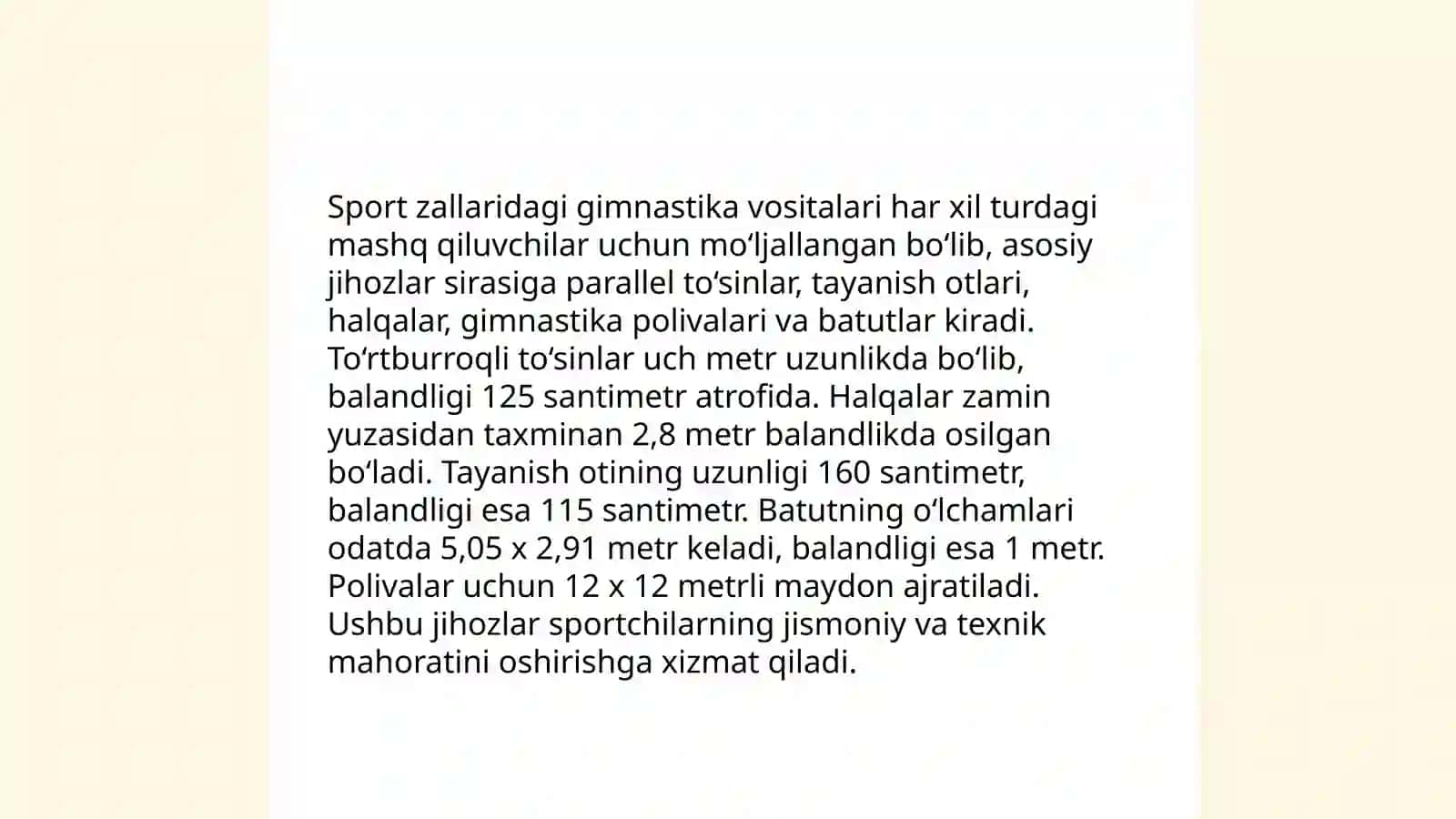 Gimnastika vositalariga tavsif 4