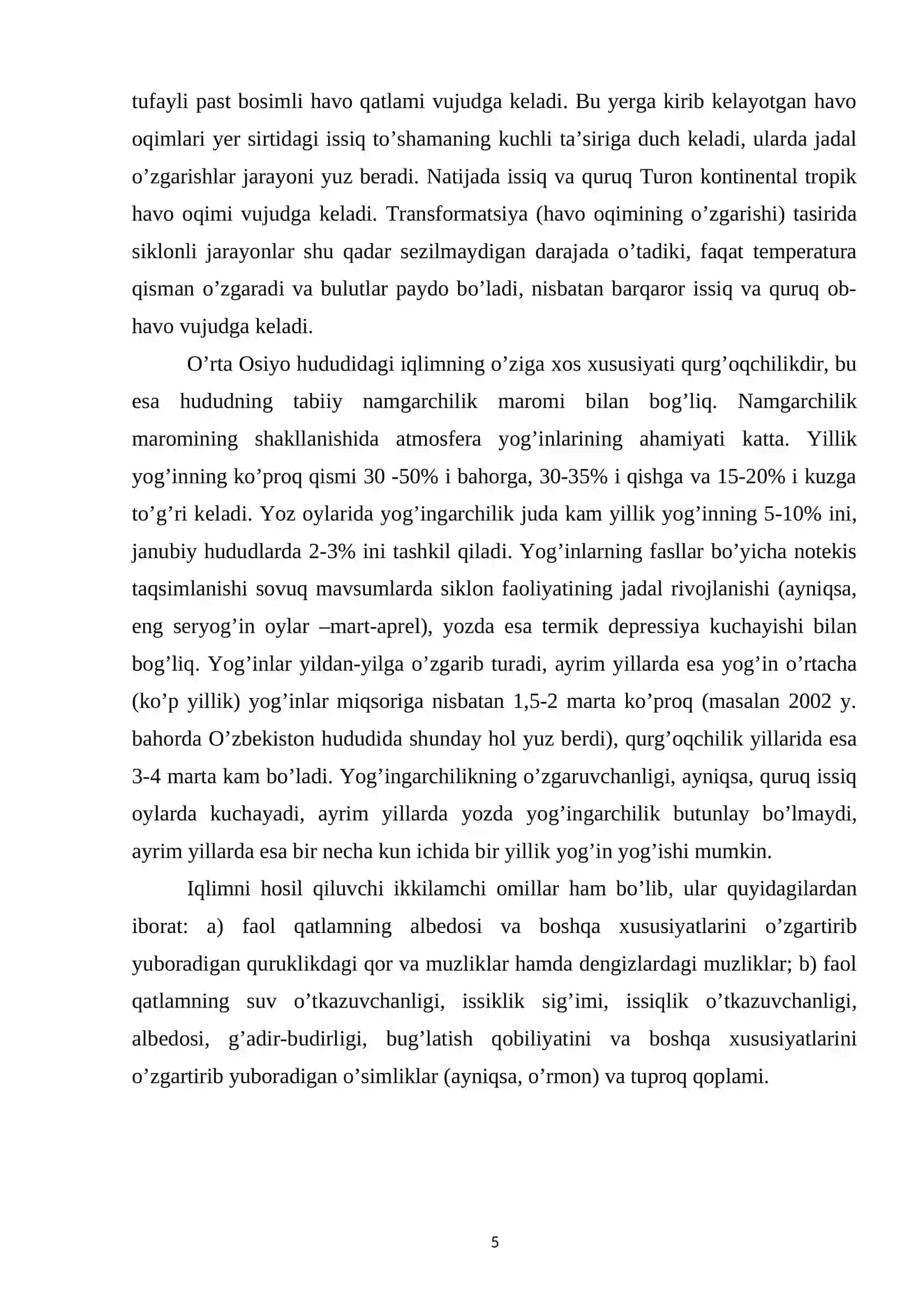 "YER SHARINING IQLIM MINTAQALARI" 4