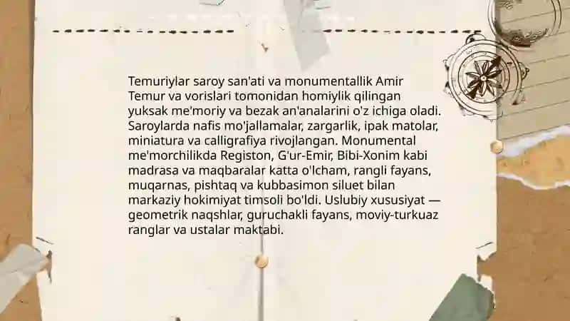 Amir Temur va Temuriylar davri renessansi 4