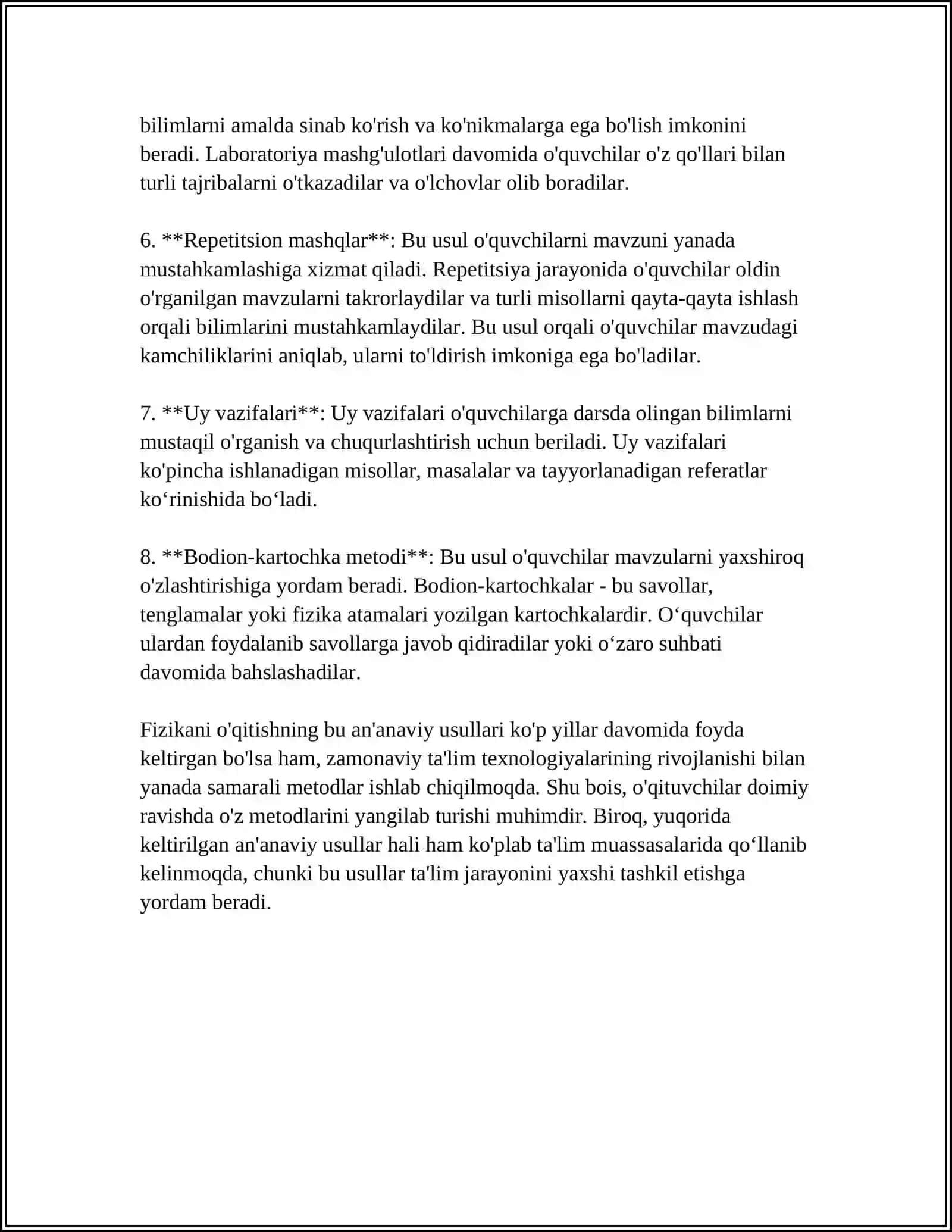 FIZIKANI O'QITISHNING TO'RT SHAKLI 4