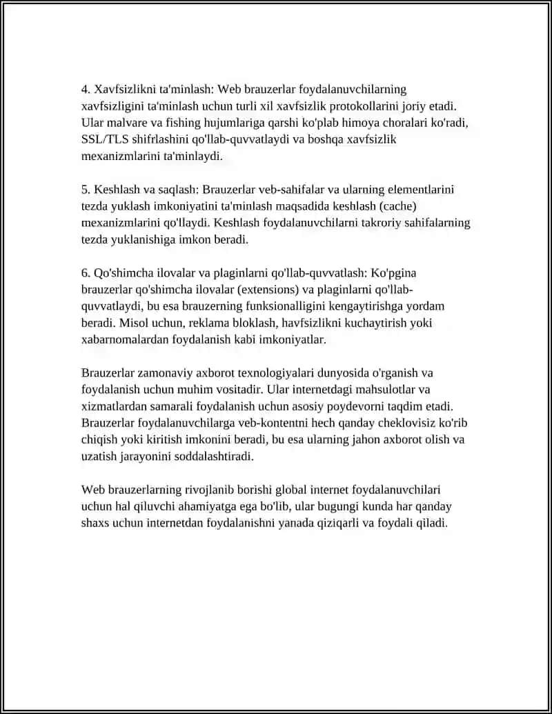 WEB BRAUZERLAR VA ULARNING TURLARI 4