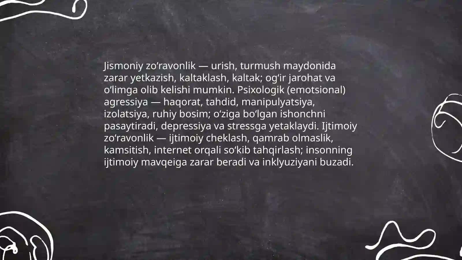 Agressiya va zoʻravonlik haqida tushuncha 4