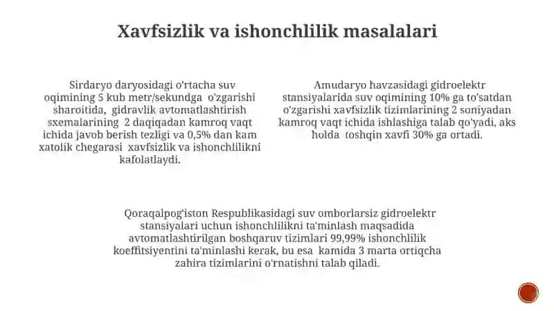 Toʻgʻonsiz daryo gidrouzellar gidravlik avtomatizatsiyasi sixemalarini oʻrganish 4