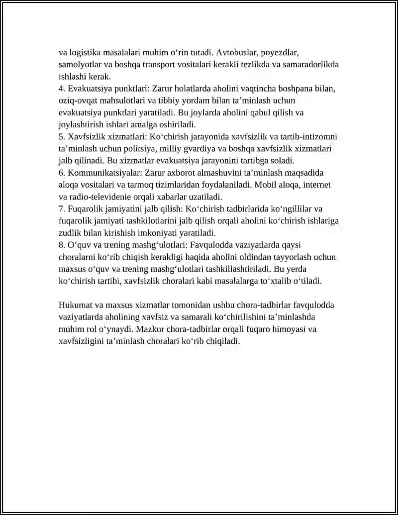 Favqulodda vaziyatlarda aholini koʻchirishning huquqiy va tashkiliy asoslari 4