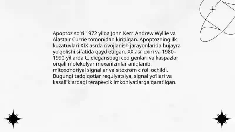 Rejalashtirilgan hujayra olimi. Apoptoz 4