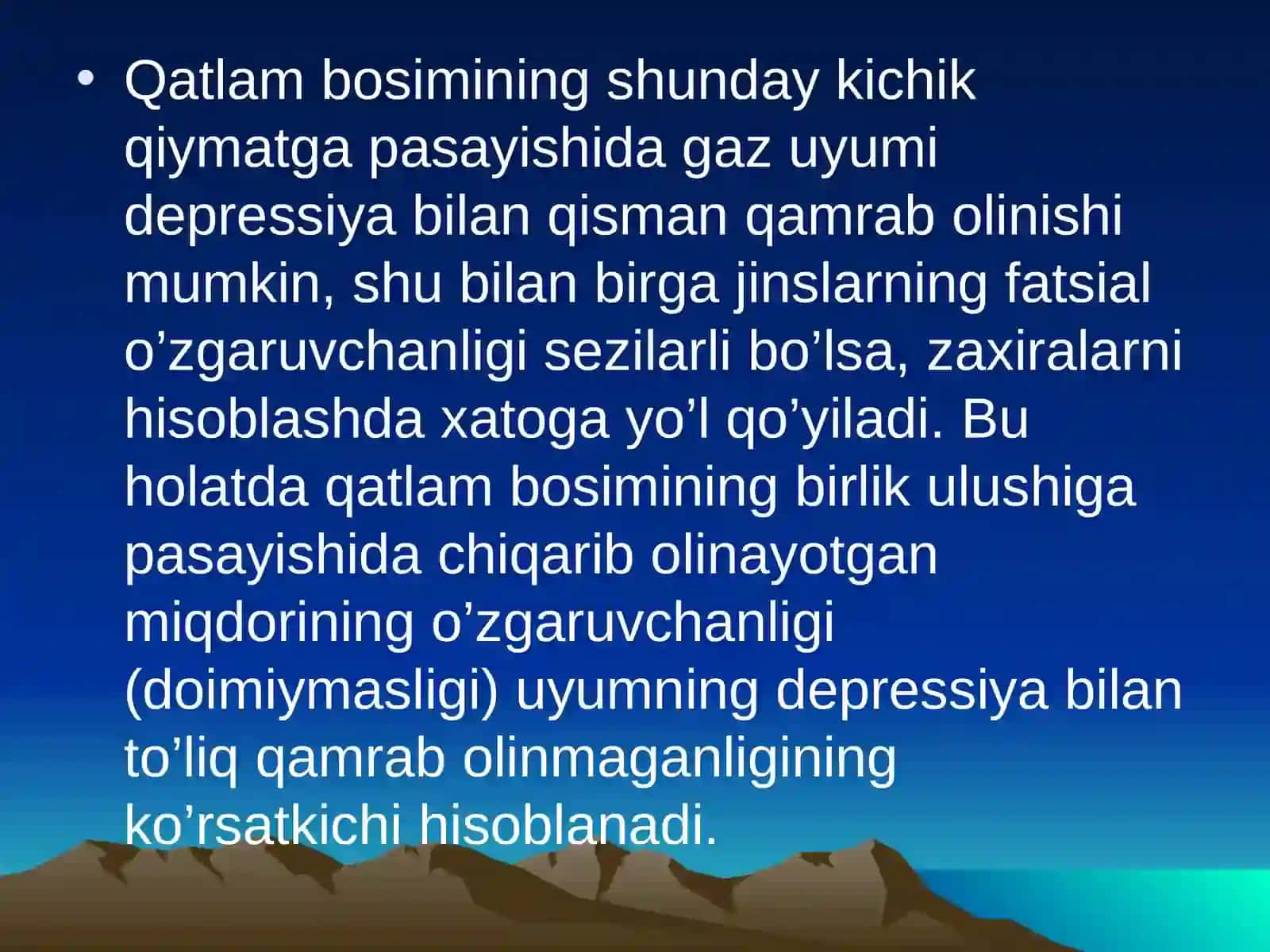 GAZ ZAXIRALARINI HISOBLASH METODINI TANLASH 4