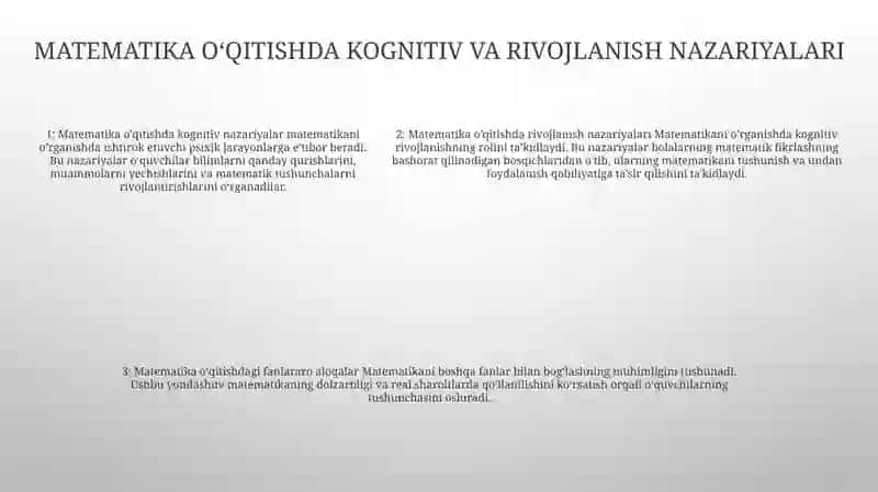 Boshlang'Ich Sinflarda Matematika O'Qitish Metodikasi,Fanlararo Bog'Liqligi 4