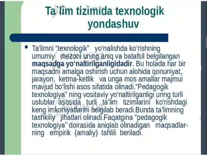 Ta’lim jarayoniga texnologik yondashuv 4