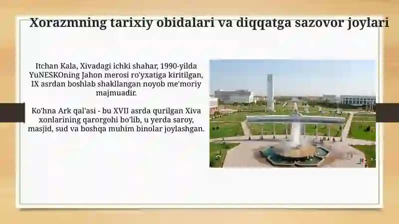 Xorazm viloyatining turizm iqtisodiyoti 4