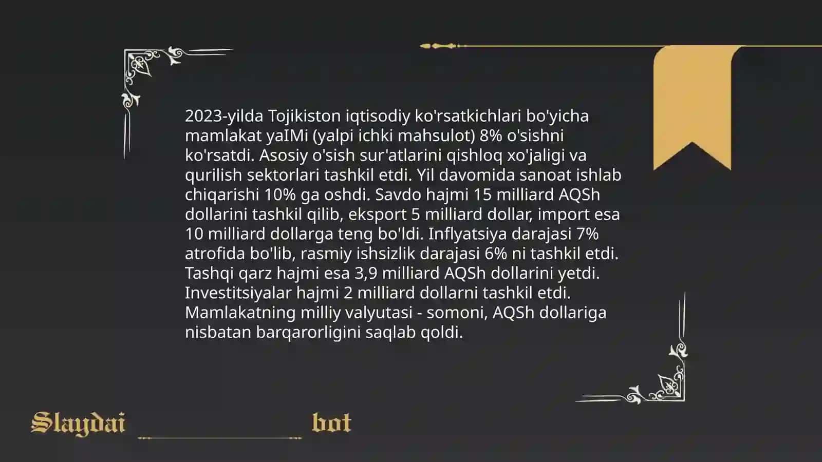 Tojikistonda YaIM ning 2022.2023.2024 yillardagi tahlili 4