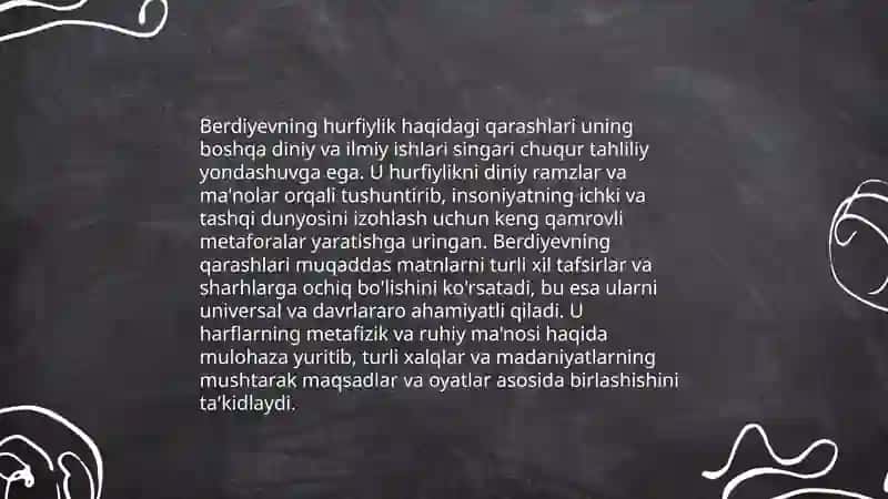 Din va hurfiylik. Berdiyevning hurfiylik haqidagi gʻoyalarini Gʻazzoliy gʻoyalari bilan taqqoslash 4