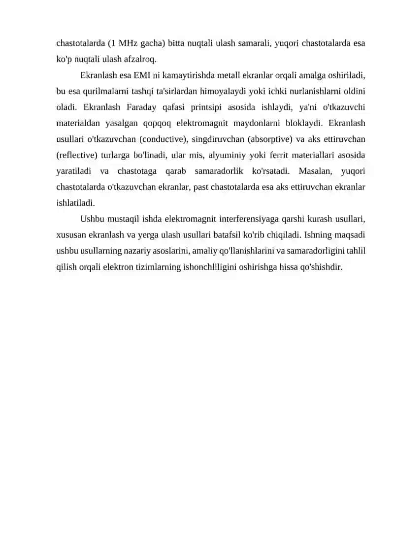 Elektromagnit interferensiyaga qarshi kurash usullari ekranlash va yerga ulash usullari 4