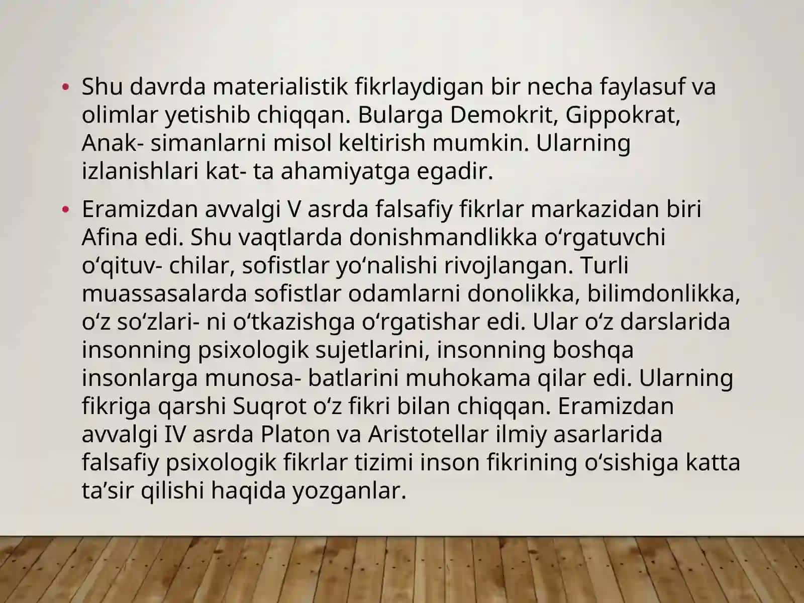 PSIXOLOGIYANI DASTLABKI VA O‘RTA ASRLARDA RIVOJLANISHI 4