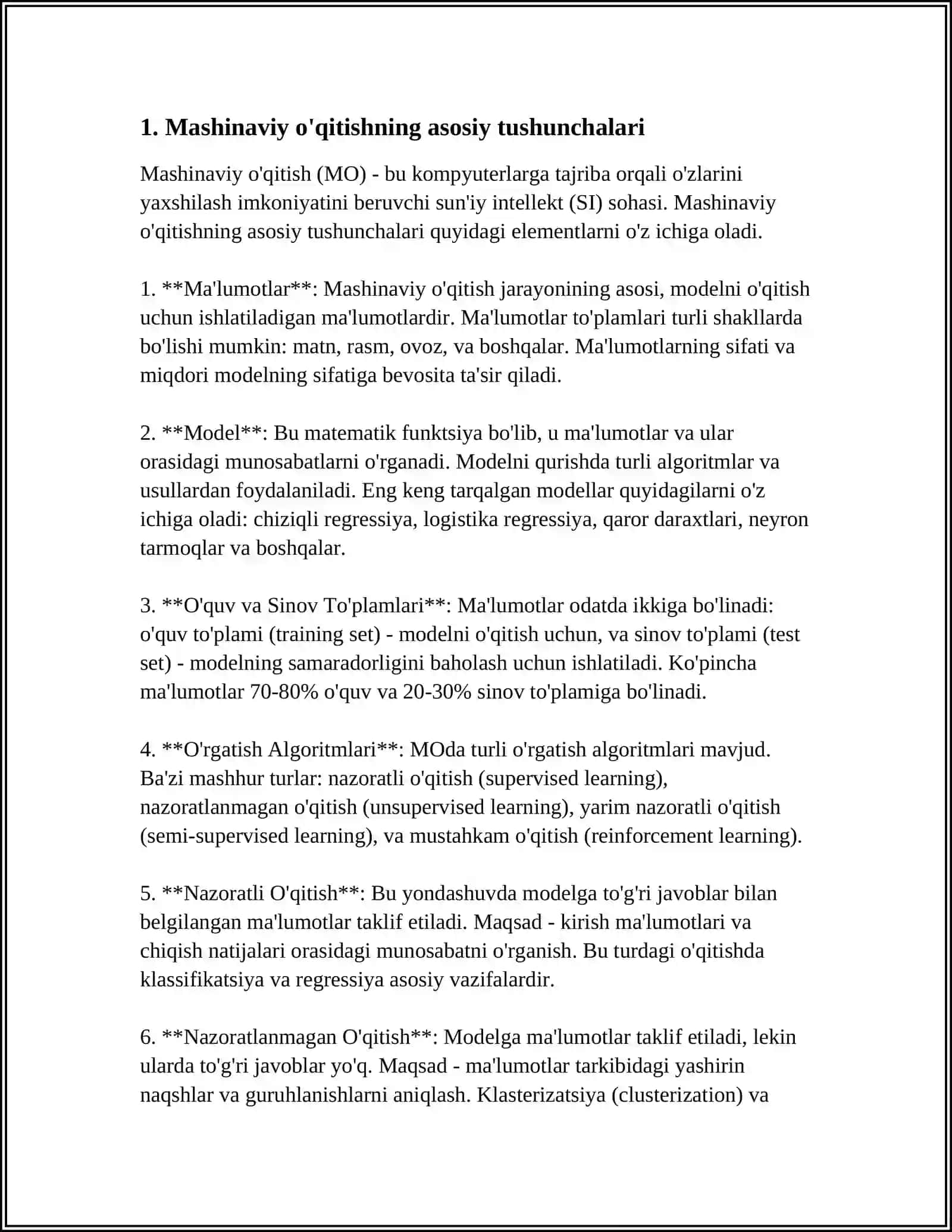 MASHINAVIY OQITISH ALGORITMLARI 4