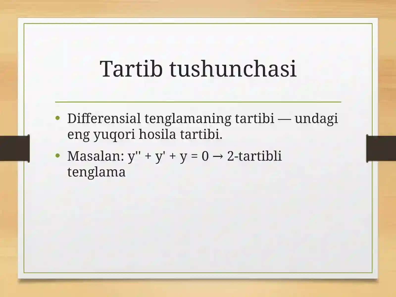 Bir jinsli chiziqli yuqori tartibli differensial tenglamalar 4
