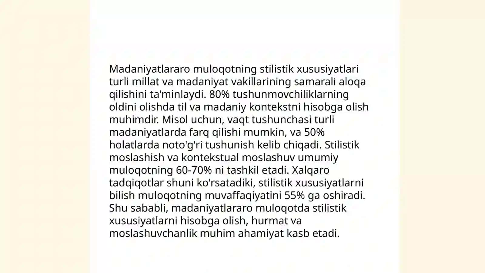 Madaniyatlararo muloqot Stilistik yo’nalishlar 4