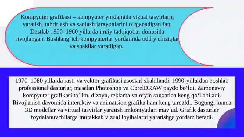 Kompyuter grafikasi. Grafik dasturlar bilan ishlash 4