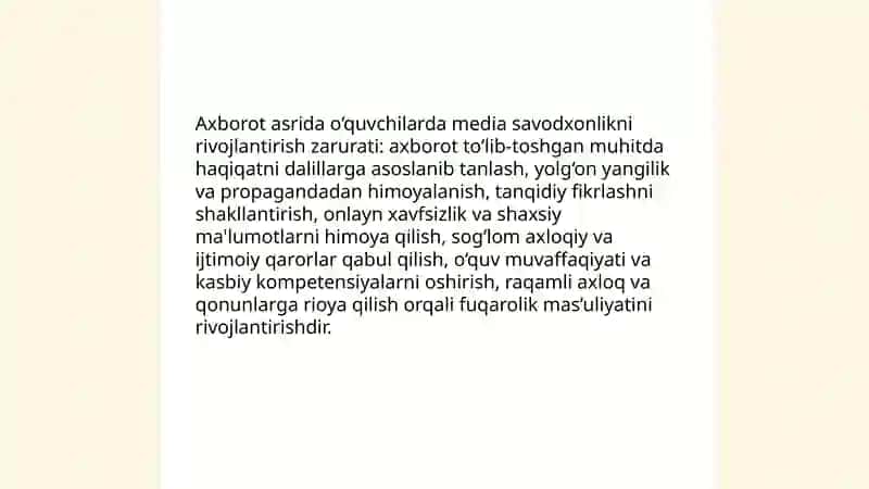 Axborot Asrida O‘quvchilarda Mediakompetentlikni Shakllantirishning Dolzarbligi 4