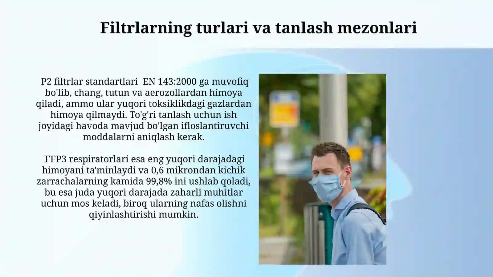 Nafas olish organlarini himoya qiluvchi individual himoya vositalari 4