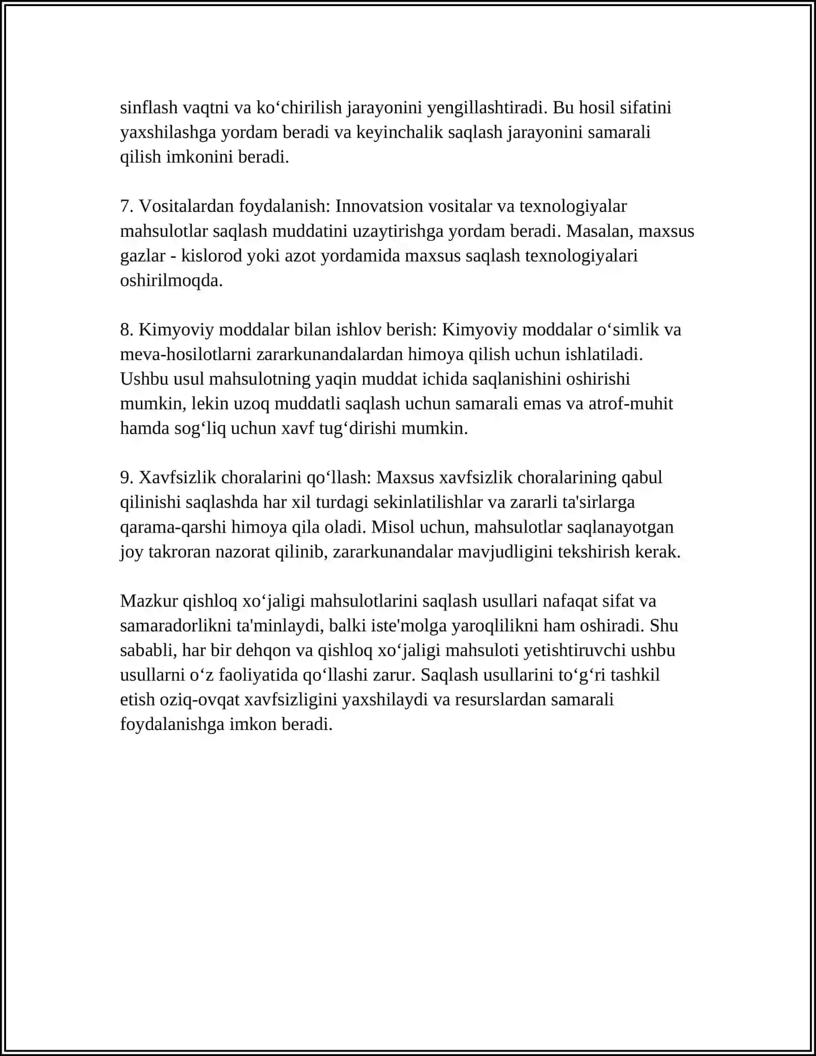 QISHLOQ XOJALIGI MAHSULOTLARINI SAQLASH VA QAYTA ISHLASH TEXNOLOGIYASI 4