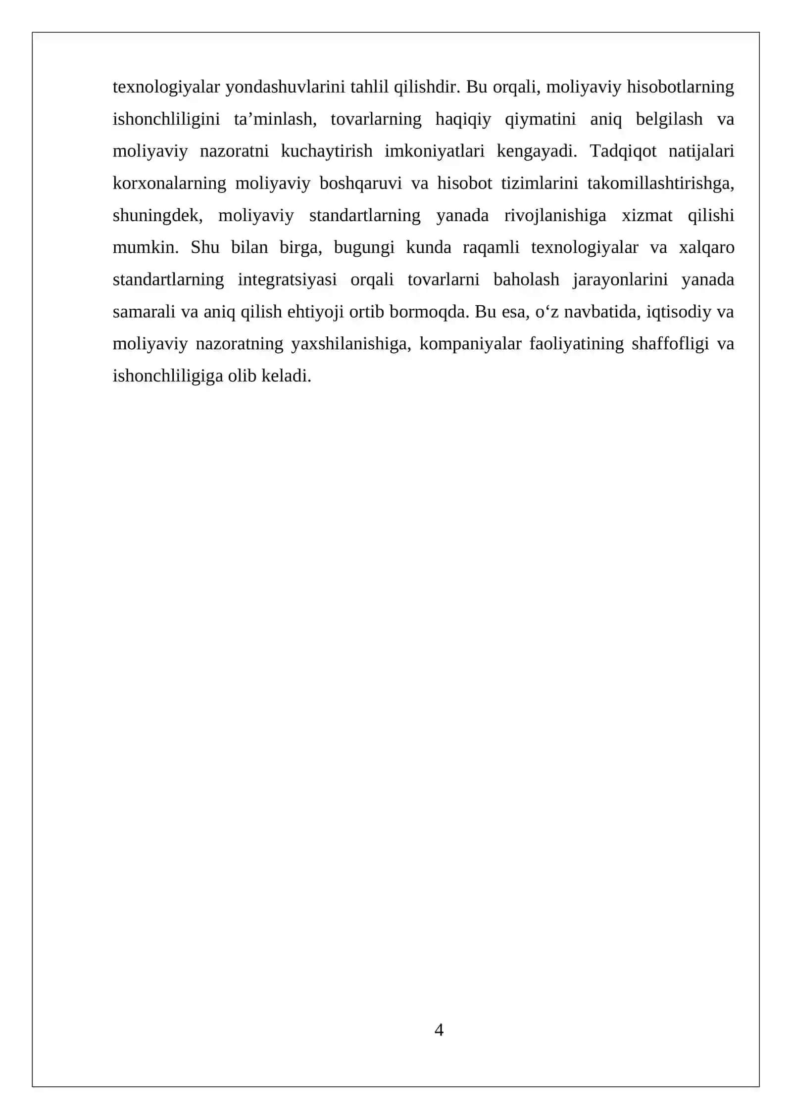 Tovarlarni joriy hisob va balansda baholashini tekshirish 4
