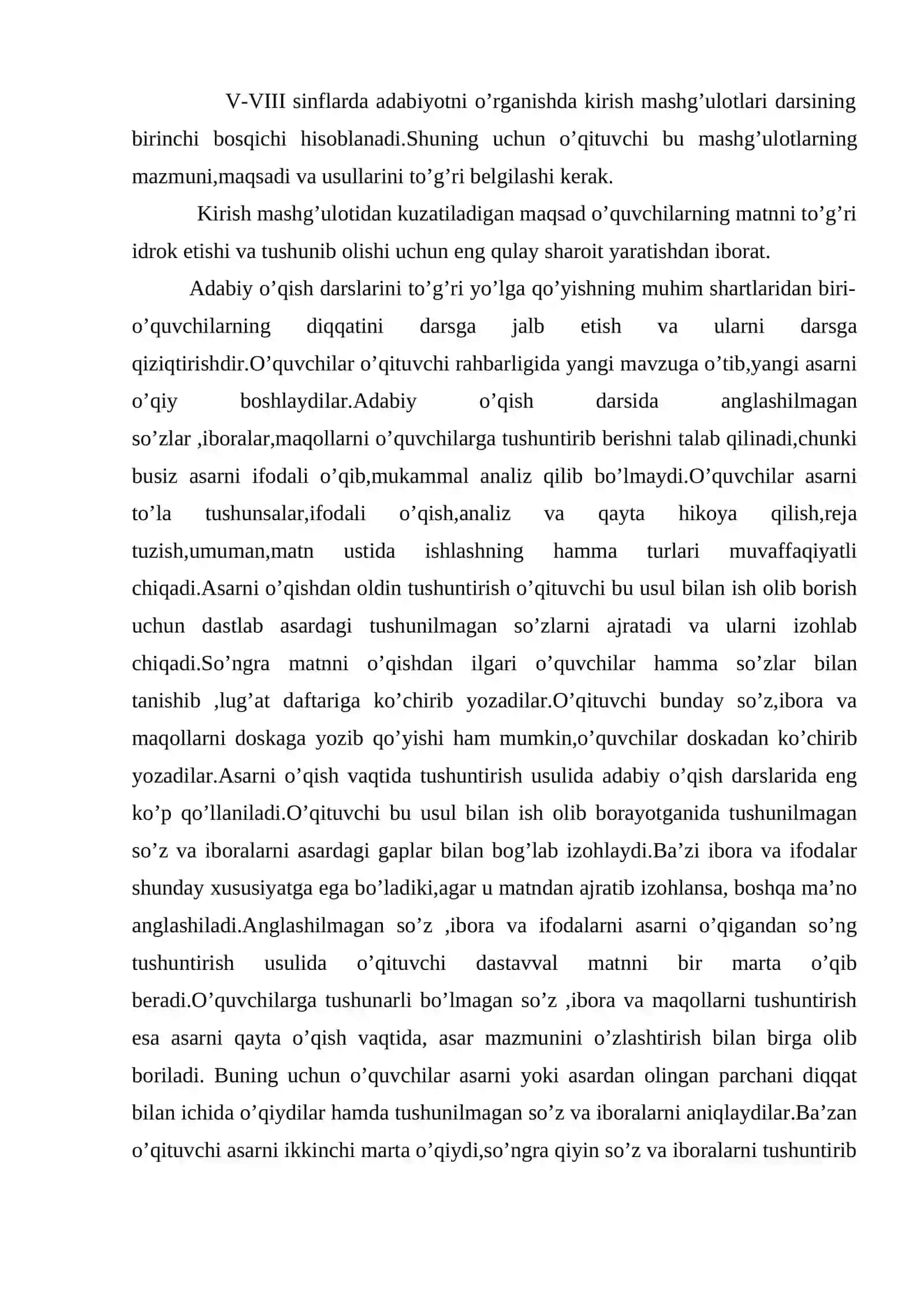 Umumiy o’rta ta’lim maktablarida yozuvchi tarjimayi holini o’rganish. 4