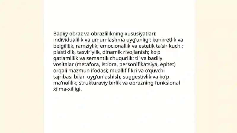 Badiiy obraz va obrazlilik 4