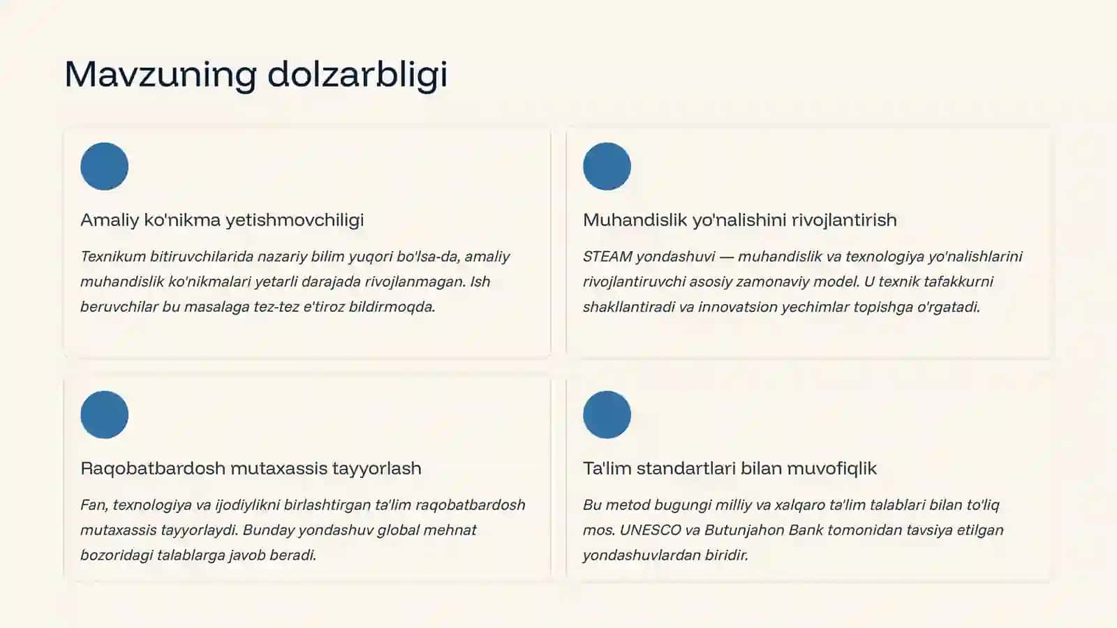 STEAM yondashuviga asoslangan kasbiy kompetensiyalarni rivojlantirish metodikasi 4