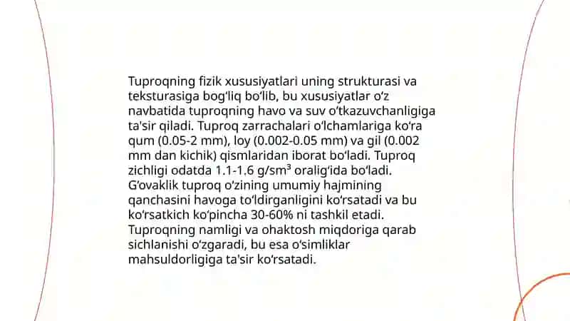 Tuproq va uning tabiiy xususiyatlari 4