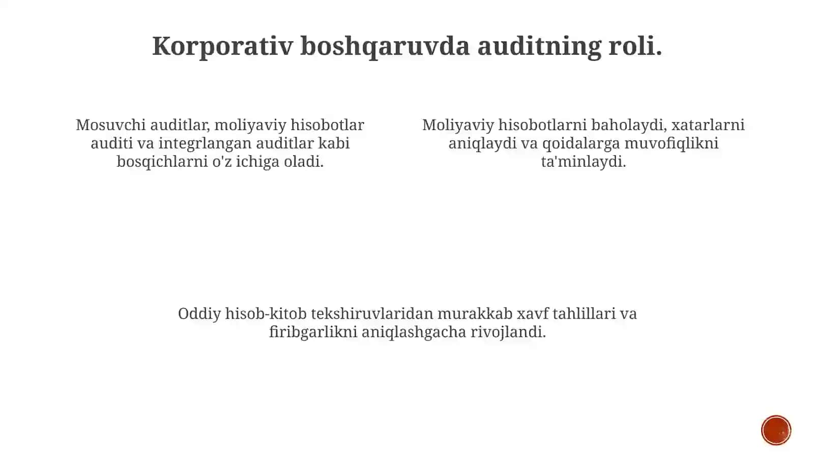 Jahon amaliyotida auditning rivojlanish bosqichlari 4
