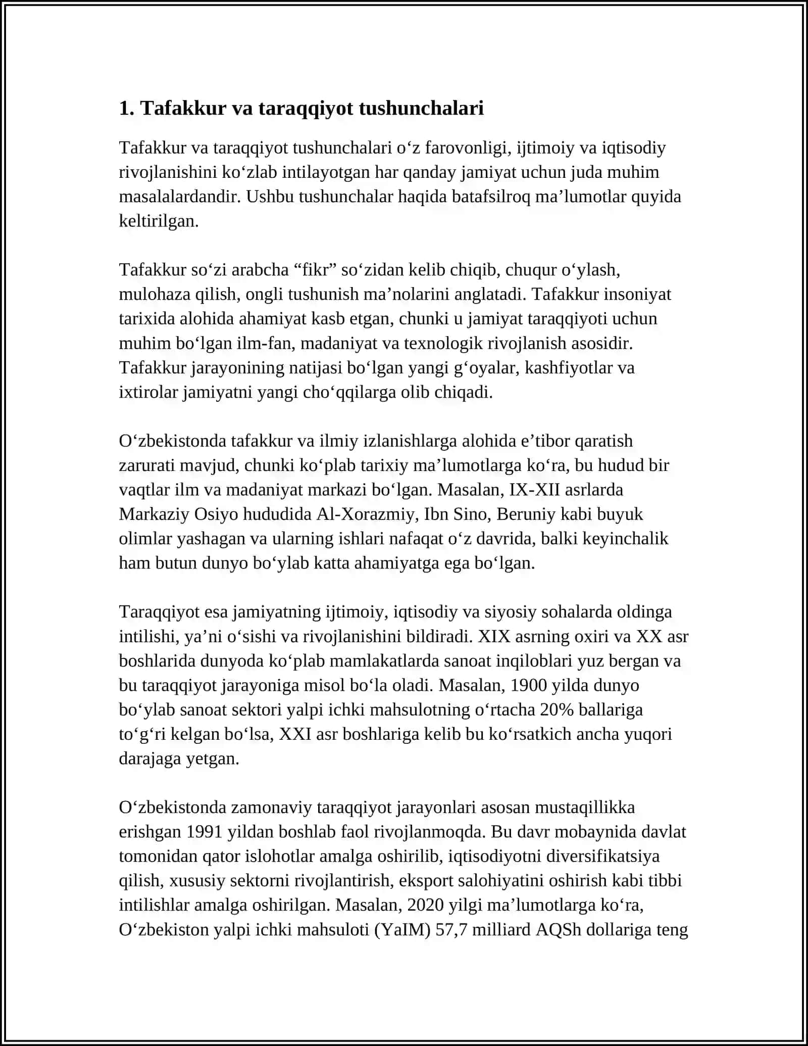 TAFAKKUR TARAQQIYOTIGA XIZMAT QILUVCHI BADIIY ADABIYOTLAR TAHLILI 4