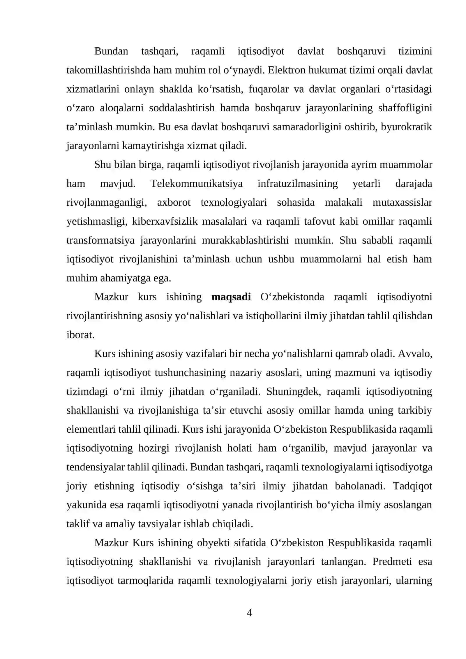 O‘ZBEKISTONDA RAQAMLI IQTISODIYOTNI RIVOJLANTIRISHNING ASOSIY YO‘NALISHLARI VA ISTIQBOLLARI 4
