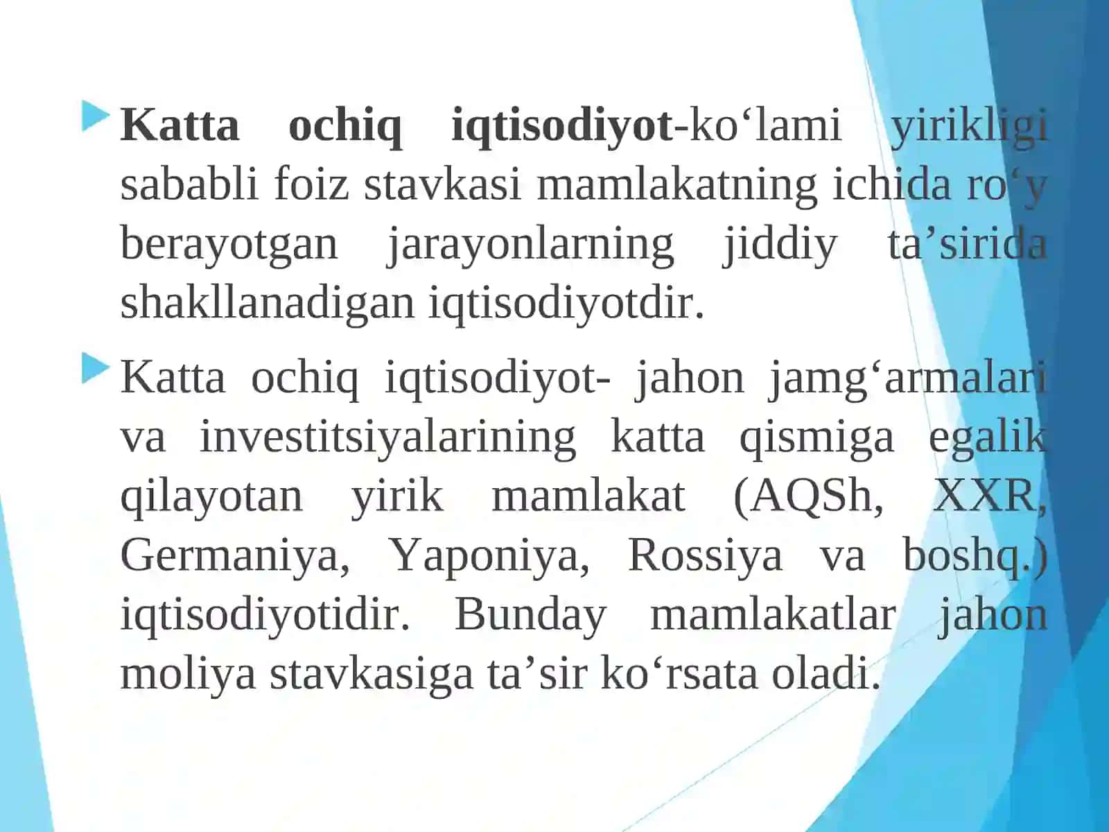 OCHIQ IQTISODIYOTDA MAKROIQTISODIY SIYOSAT 4