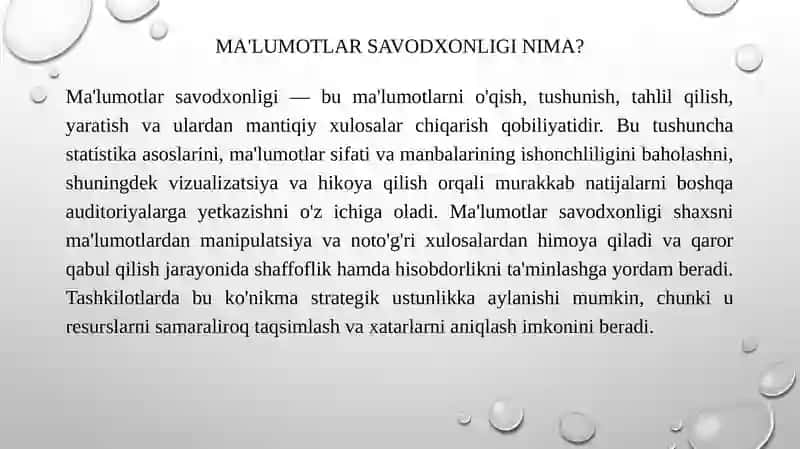 Ma'lumotlar savodxonligi (DATA LITERACY) 4