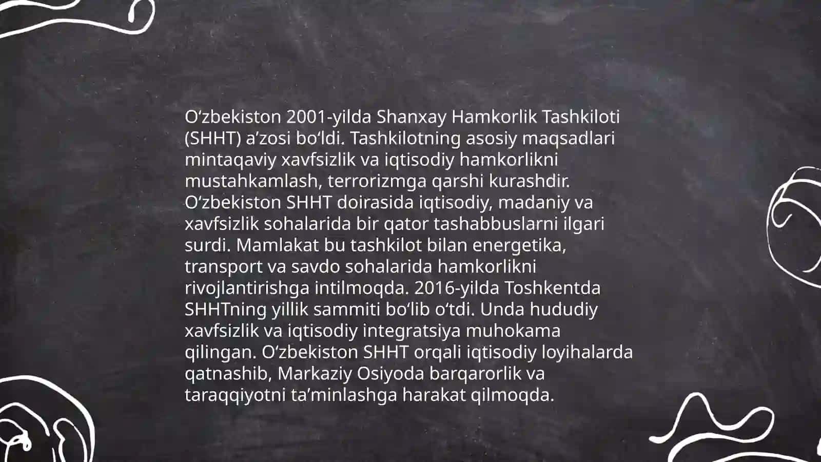 Oʻzbekistonnning xalqaro tashkilotlar bilan hamkorlik aloqalari 4