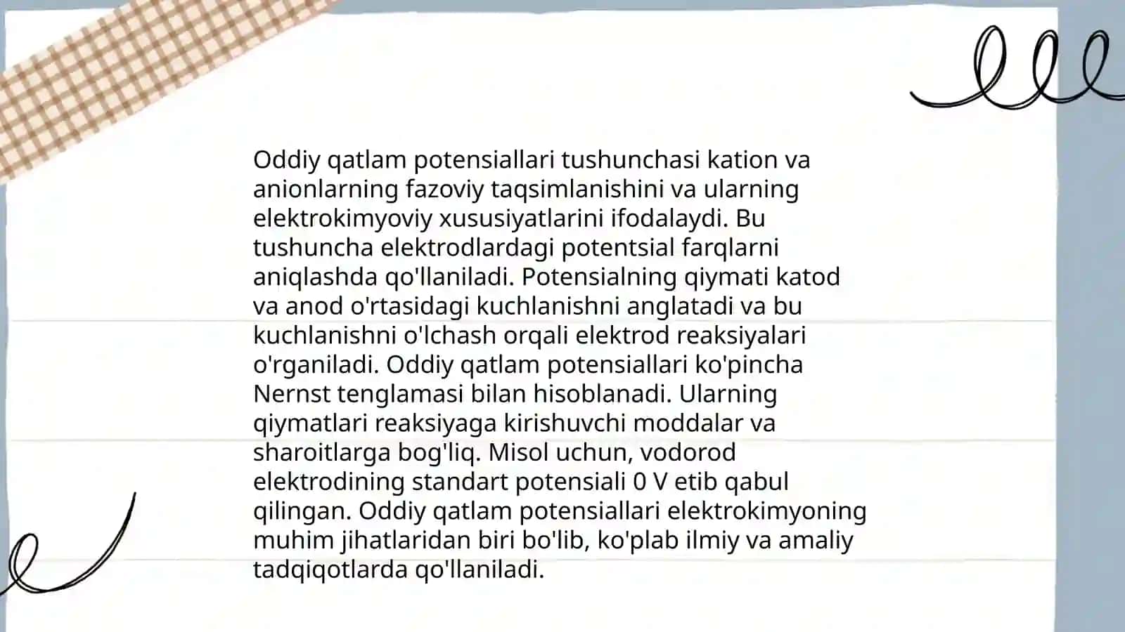 Ikkilangan va oddiy qatlam potensiallari 4