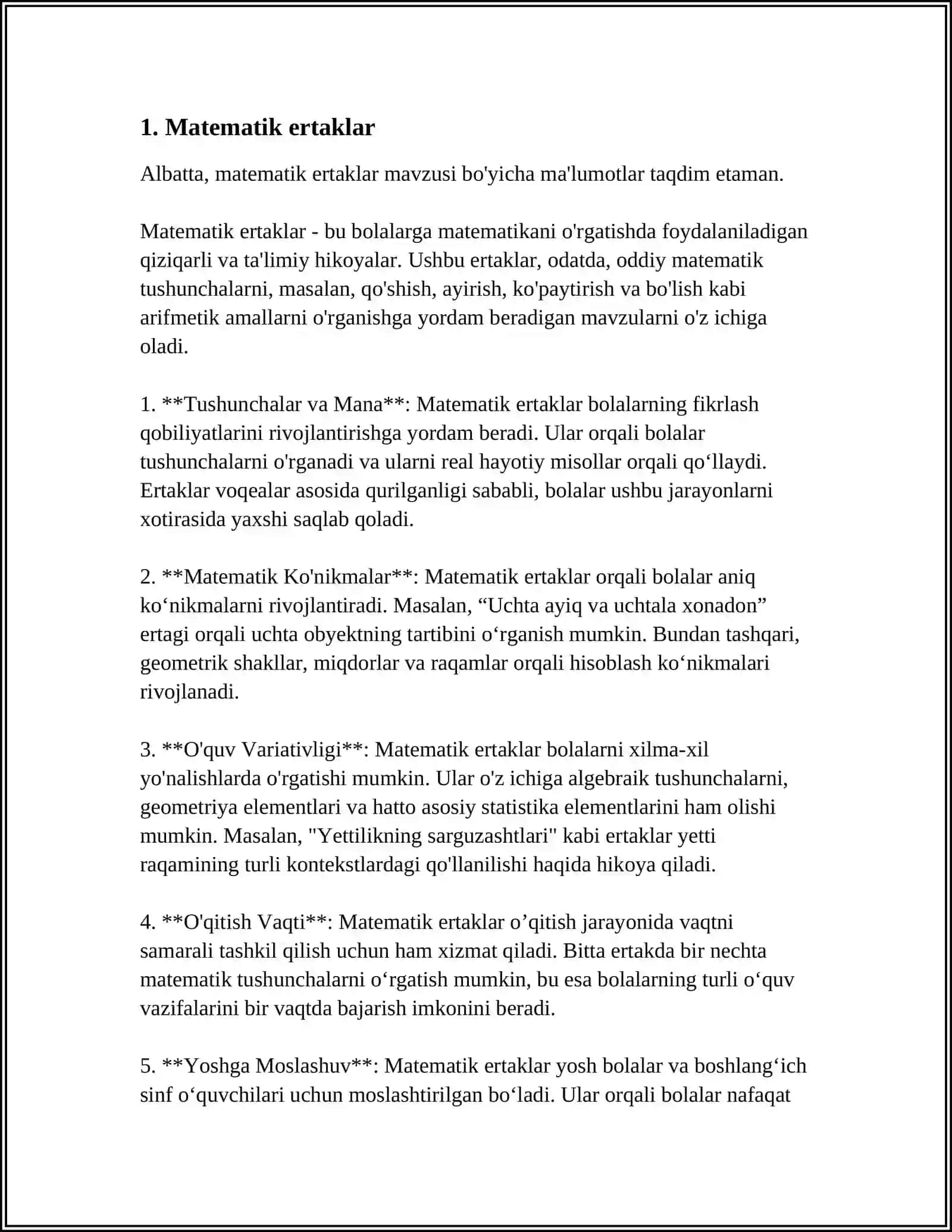 Matematik ertaklar 4