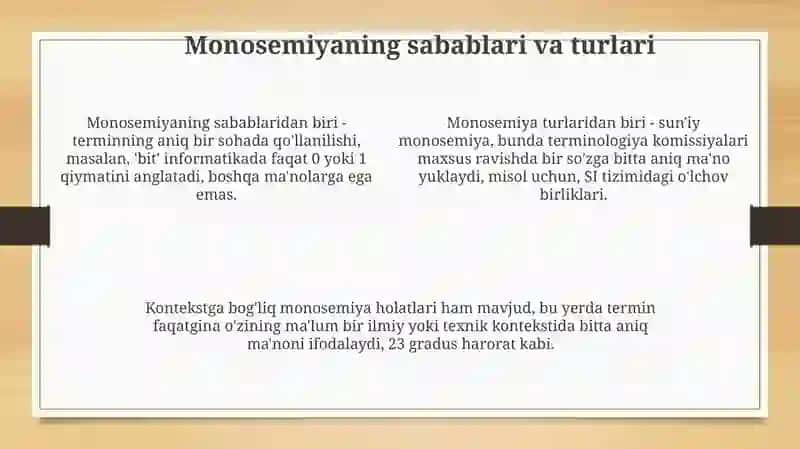Terminlarning monosemantik xarakteri 4