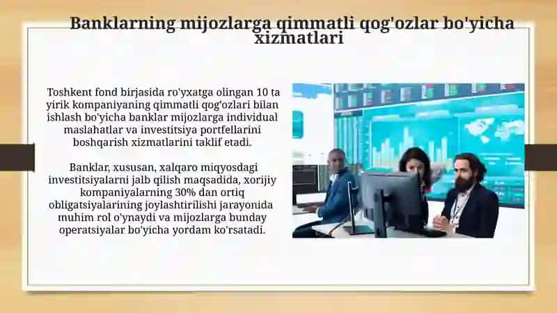 Banklarning qimmatli qog'ozlar bozoridagi faoliyati 4