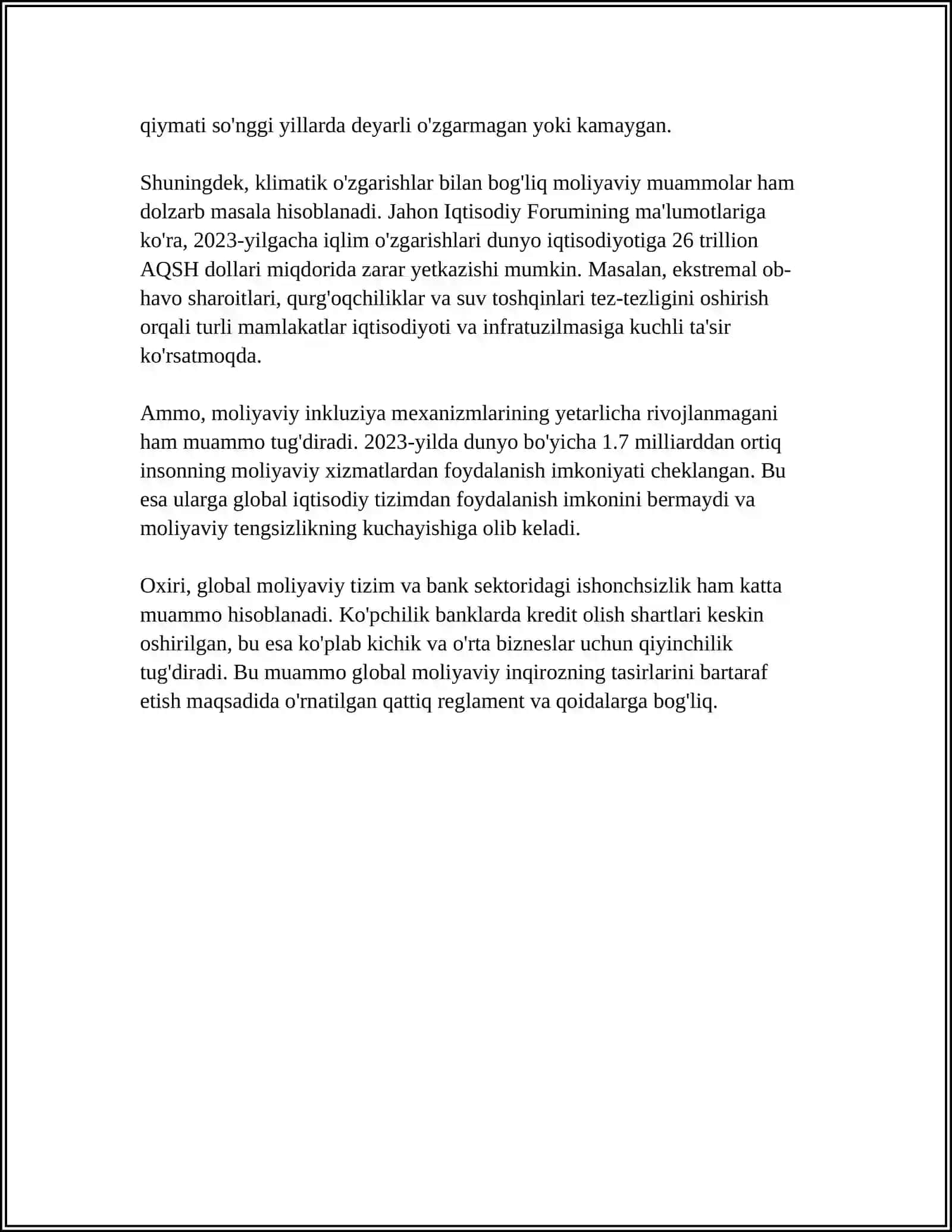 GLOBAL MUAMMOLARNING MEZONLARI VA DARAJALARI 4