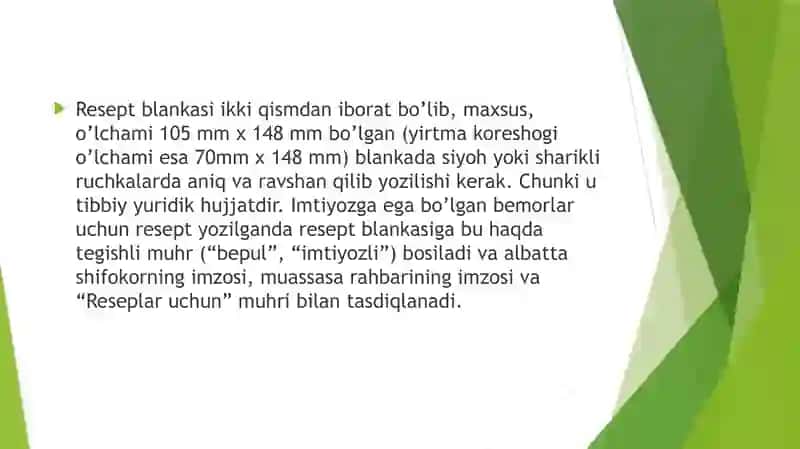 Retsept va tuzilishi 4