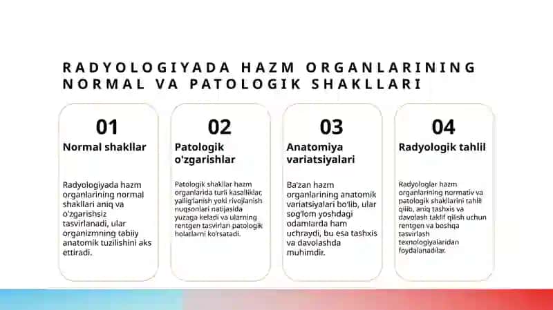 Hazm a’zolarining rentgenanatomiyasi va rivojlanish nuqsonlari. 4
