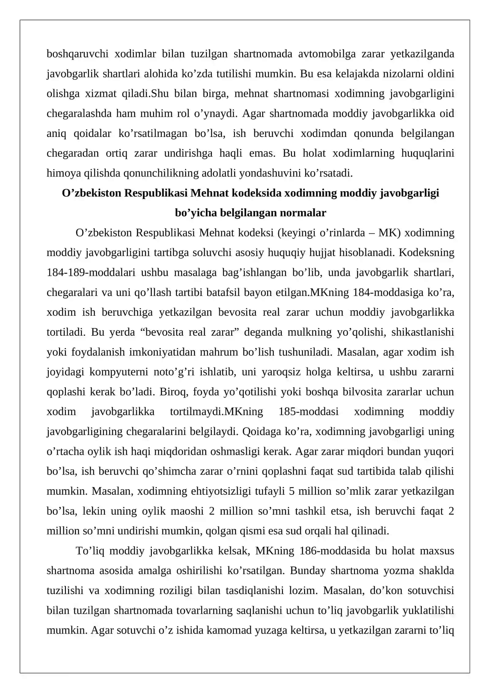 Moddiy javobgarlikning huquqiy asoslari 4