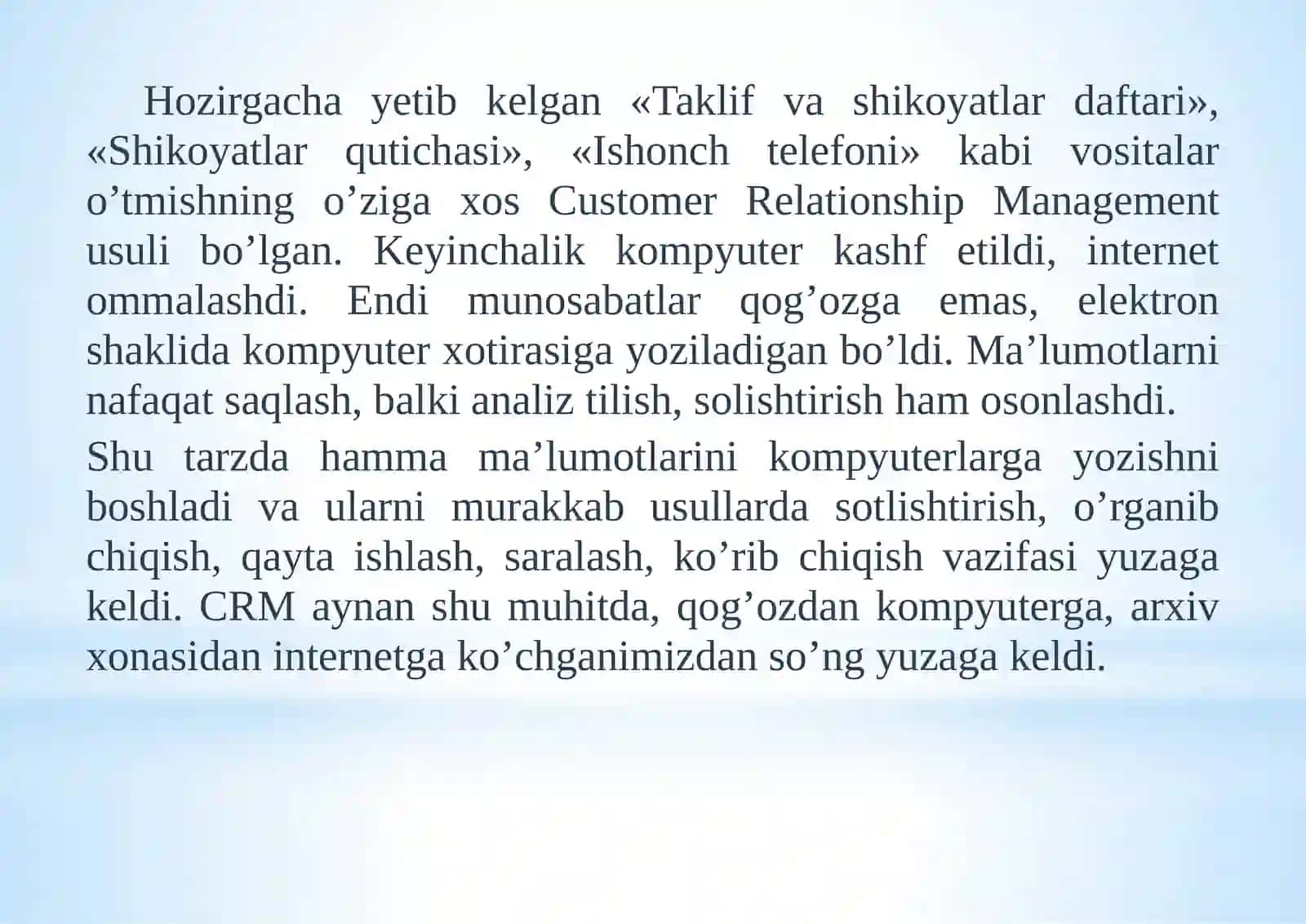 CRM va uning imkoniyatlari 4