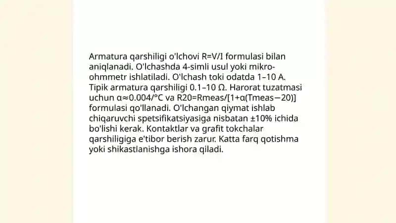 Òzgarmas tok divigatelini tekshirish 4