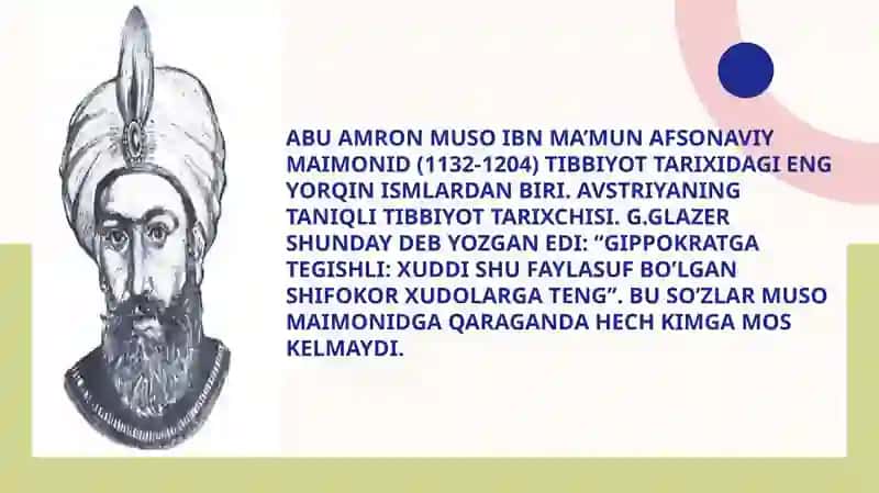Abuamronmusaibnma'mun(maimond) VA TIBBIY ETIKANING RIVOJLANISHI 4