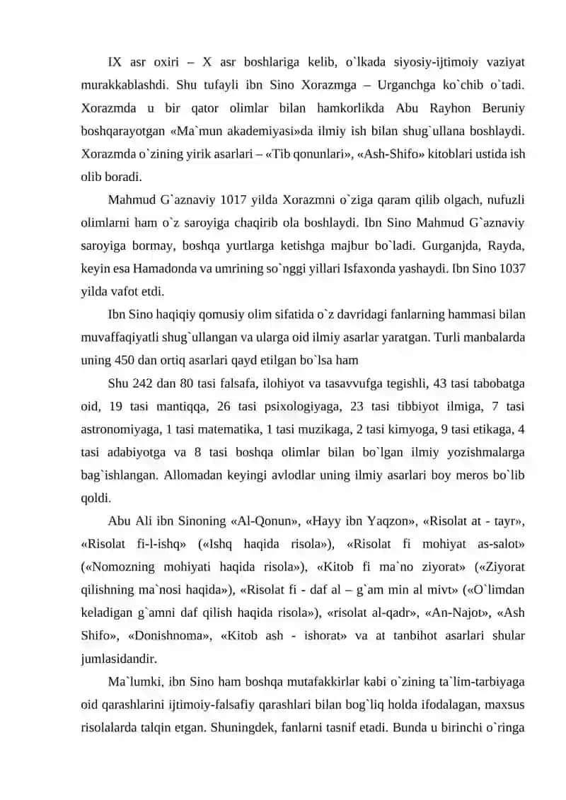 Abu Ali Ibn Sinoning falsafiy qarashlari 4